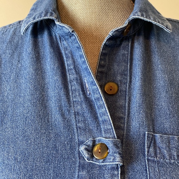 Talbots Long Sleeve Button Front Denim Jean Dress Size 6 Petite - Picture 9 of 15